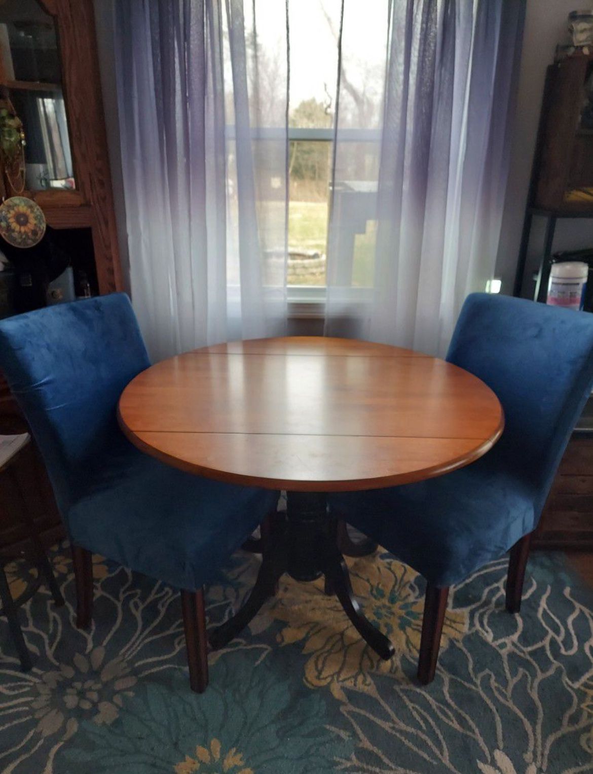 Small Round Kitchen Table With 2 Chairs And Covers for Sale in Cheshire ...