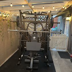 Smith Machine SM1001/FID Adj Bench/Gym Equipment/Fitness/Squat Rack/‼️⭕️WEIGHTS AND OLYMPIC BARBELL SOLD INDIVIDUALLY ⭕️‼️FREE  DELIVERY🚚 