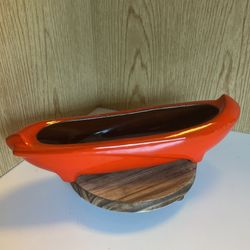 Burnt Orange MCM Frankoma Pottery Vase