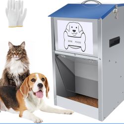 Galvanized Automatic Dog Feeder,Automatic Gravity-Fed Dog Feeder for Indoor & Outdoor Use,25LBS Capacity Food Dispenser for Small, Medium, and Large B