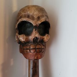 Wooden Skull Staff
