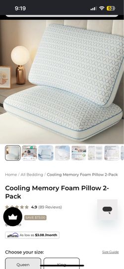 Cooling Memory Foam Pillow 2-Pack