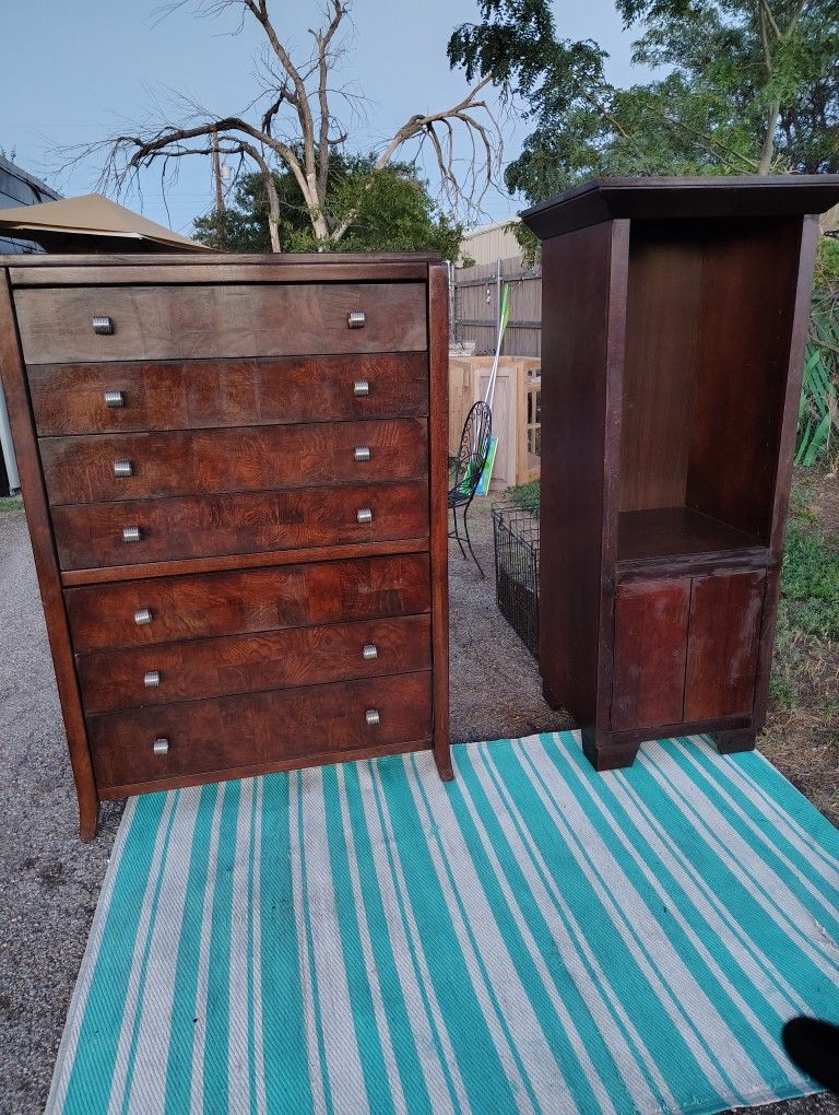 Entertainment Cabinet With A Seven Drawer Dresser Chest Wardrobe Both Pieces For 100 Can Deliver