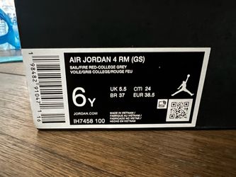 Air Jordan 4 RM (gs) white/gray/red