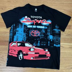 Toyota Supra MK3 1986 Graphic T-Shirt Men’s 2XL Black Neon JDM Retro Car Tee New