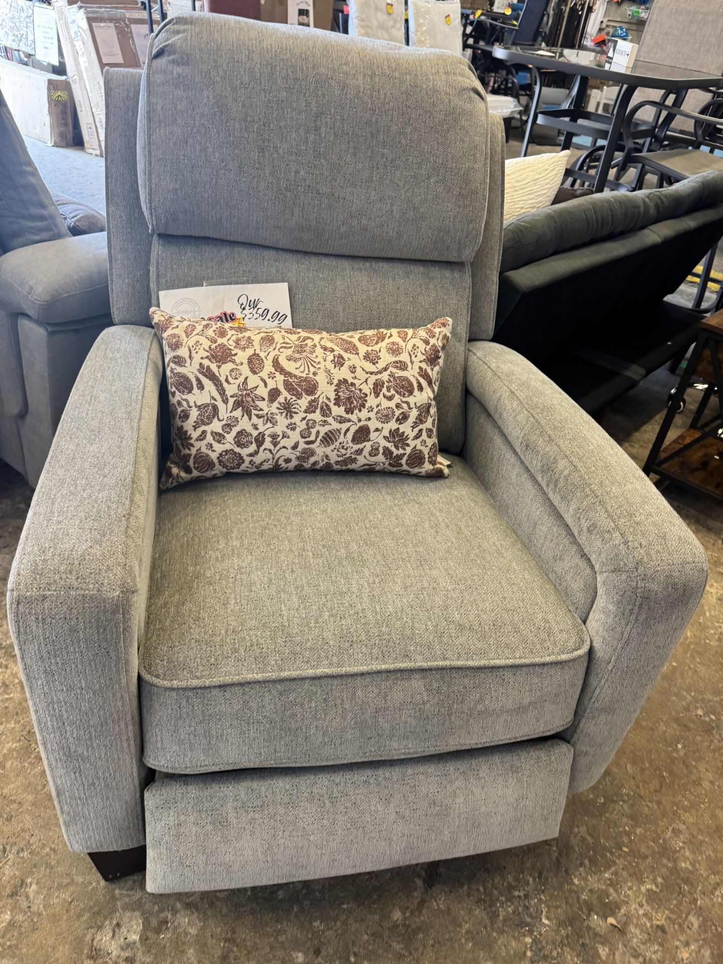 Recliner New Light Grey Cloth