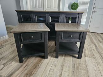 Beautiful 74" tv Stand with 2 Matching end tables