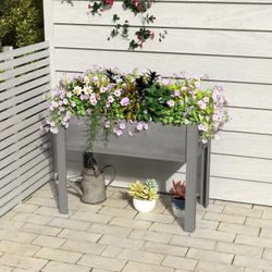 40x20x31 inch Raised Garden Bed with Legs, Elevated Wooden Planter Box for Outdoor Plants Flowers Fruits Vegetable Herb Growing
