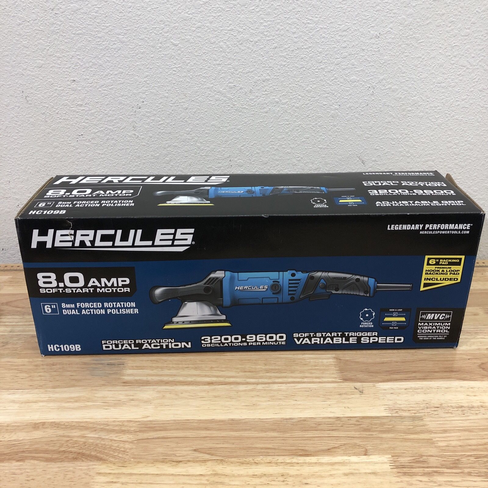Hercules Car Buffer Polisher HC109B 8 AMP 6" 8mm Forced Rotation Dual Action