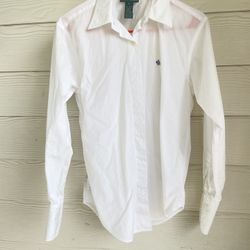 Classic Fit Cotton Oxford Ralph Lauren Polo, long sleeve white shirt, cotton