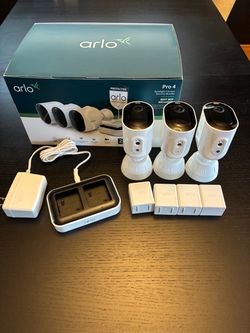 Arlo Pro 4 Spotlight Camera Security Bundle