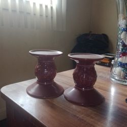  2 Longaberger Candle Holders