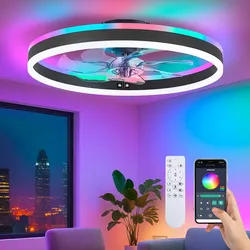 STERREN RGB LED Ceiling Fan with Remote and App Control