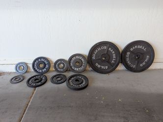 Barbell with plate set plus rack