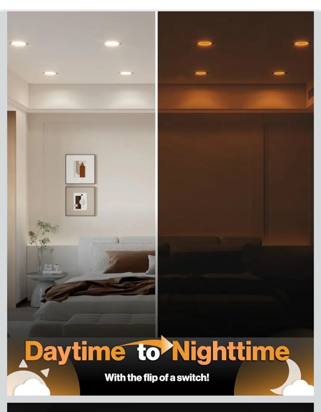 12 Pack 4 Inch Led Recessed Slim Baffle Retrofit Night Light