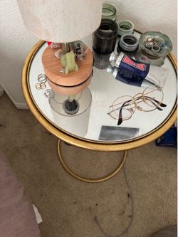 Gold bed side table