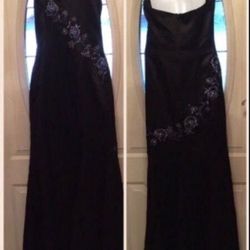 Long Black Mermaid Formal Dress with sash