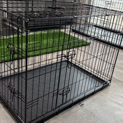 Qpets 36” XL Double Door Dog Crate Cage 36”x24”x27”H