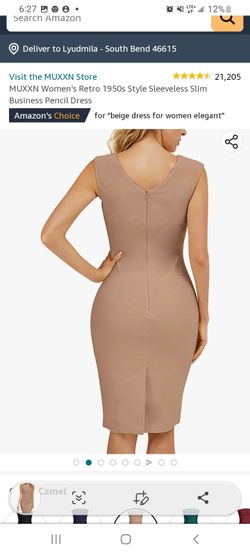 Muxxn women's retro 1950s style outlet sleeveless slim business pencil dress