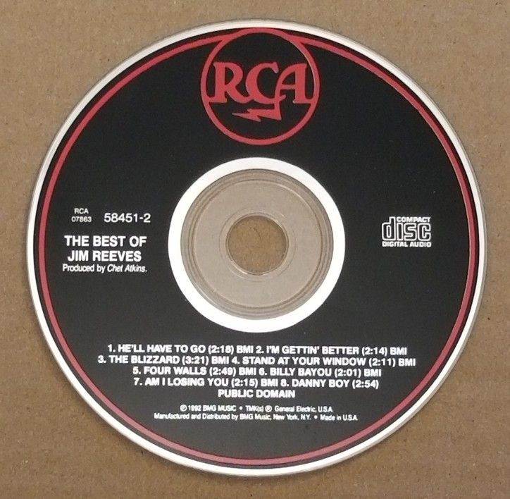 The Best Of Jim Reeves CD 1992