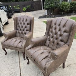 Very Nice Matching Suede Button Office Chairs Set 