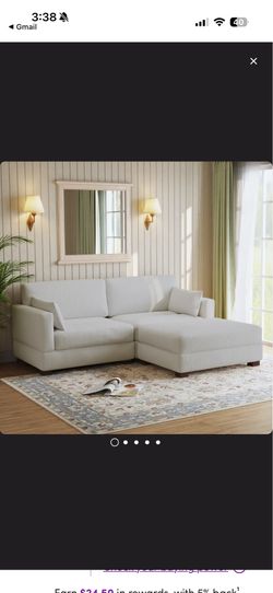 Modern Corduroy Modular Sectional Couch w/ Ottoman – Like New