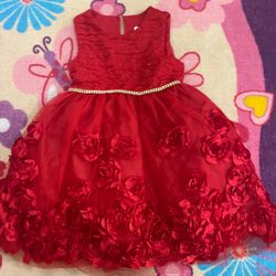 Girls Red Dress 4T