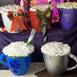 Holiday NFL Team Christmas life Size cups of Cocoa 
