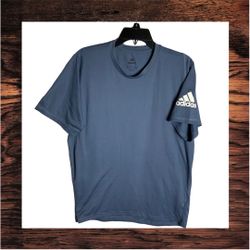 Adidas Freelift Climalite Graish Blue Athletic Top Men L