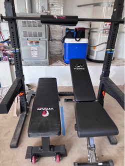 Work out rack and weights with benches