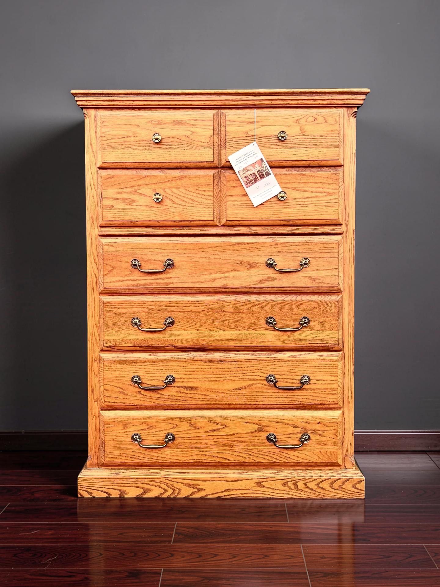 Free Delivery - Vargas Furniture Vintage Oak Tall Dresser (High Value)