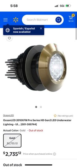 OceanLED 2010 XFM HD Series Underwater Light with Driver, Factory Cables Attached, Lens Protection Sticker Still Installed, Never Mounted