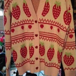 Strawberry Cardigan Women's Size XS
