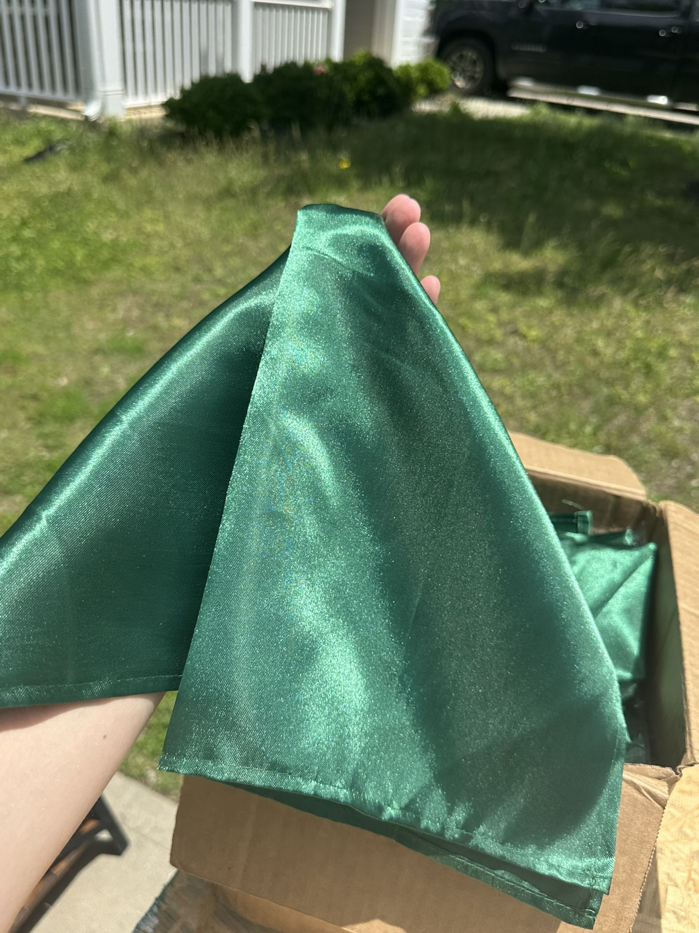 Emerald Satin Cloth Napkins