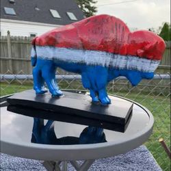 The Red White And Blue Buffalo Statue