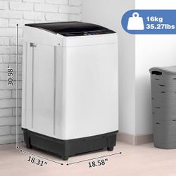 253】ZOKOP 17.6lbs Full Auto Washing Machine Washer Spin-dry Apartment 10 Programs