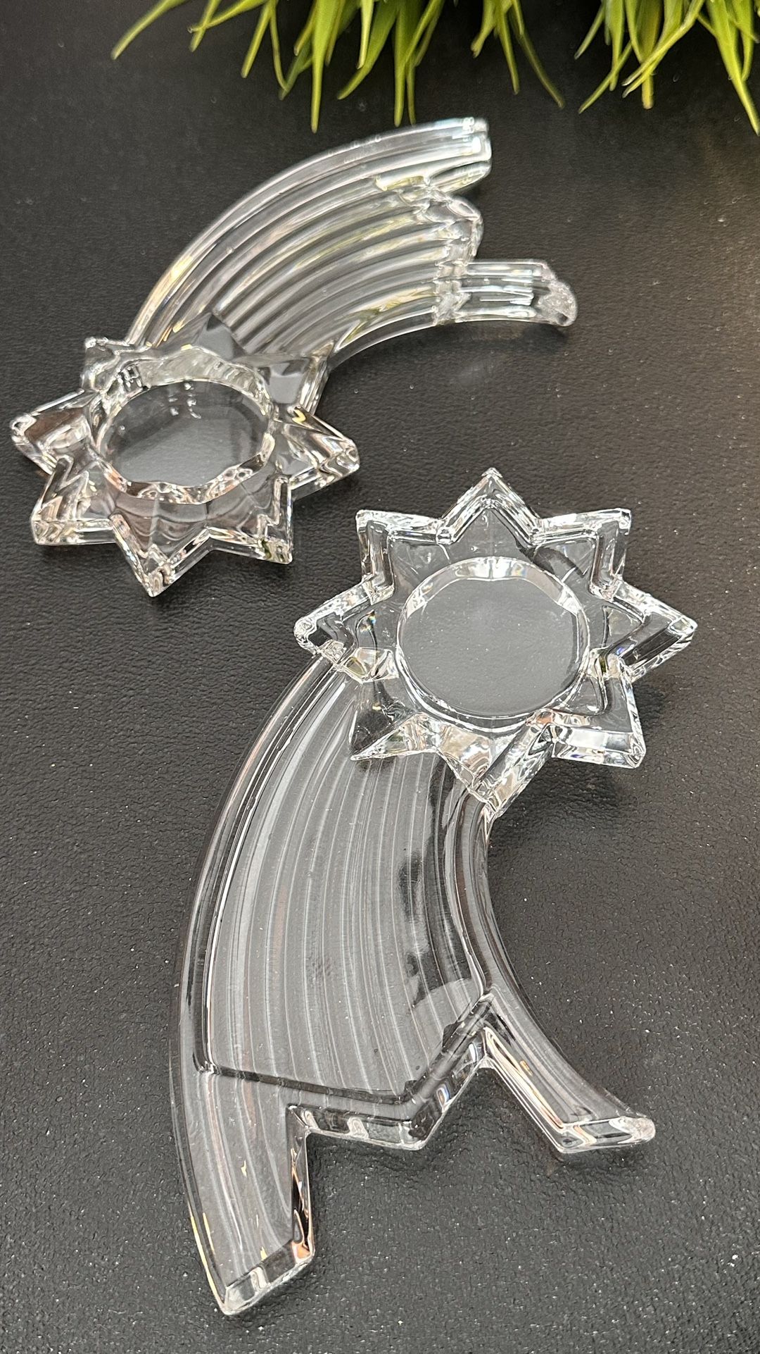 Crystal Star and Crescent Candle Holders