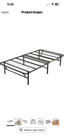 Amazon Basics 14 in high Twin folding metal bed frame fast set up