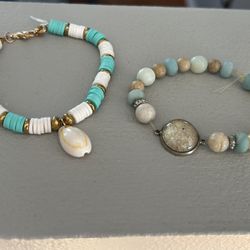 Beachy beaded bracelets bundle of 2 