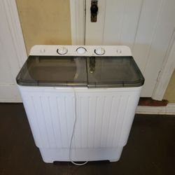Costway Portable Twin Tub Washing Machine With A Spin Dry Compartment