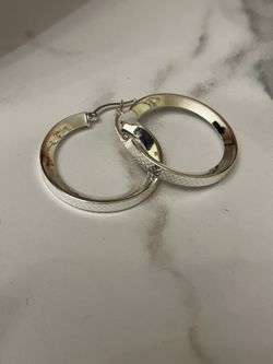 Sparkle Cut Hoop Earrings Silver .925