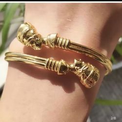 Iamdoyley Boutique New Egyptian Queen Nefertiti  Bangles  African Cuff Bracelet Gold Tone 