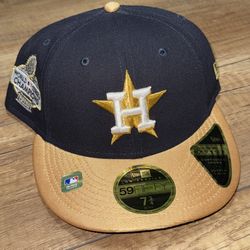 Houston Astros New Era 59FIFTY Gold World Series Champions Hat 2022 Size 7 3/4