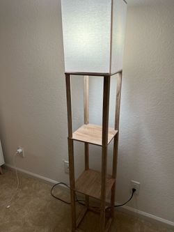 Floor lamp with shelves