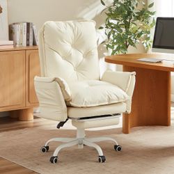 Bestier Criss Cross Chair with Footrest, High Back Cross Legged Office Chair with Flip-up Arms & Wide Seat, 135° Reclining Executive Ergonomic Compute