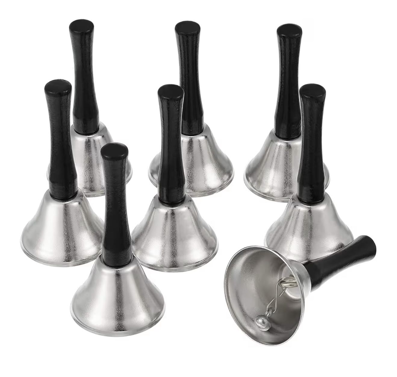 24 Cute Little Silver Hand Bells