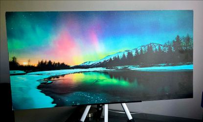 Large Northern Lights / Aurora Borealis Canvas Wall Art – Mountain Landscape
