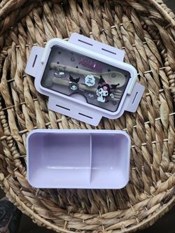 Kuromi Bento Box With Utensils 