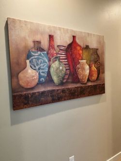 Large Framed Canvas Painting