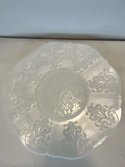 American Sweetheart Monax white glass plate or serving/cake plate, produced by MacBeth Evans